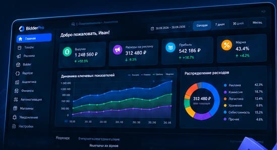 Интерфейс аналитического кабинета BidderPro